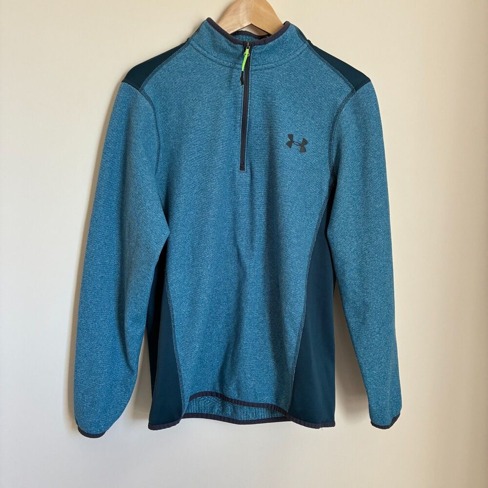 Under Armour ColdGear Men’s 1/4 Zip Pullover Fleece - Small Loose Fit Blue